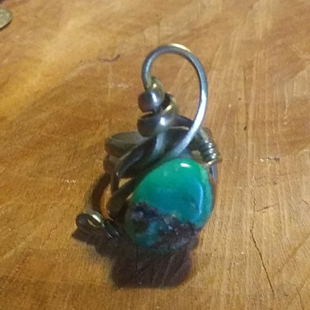 Handwrapped sterling & turqouise ring